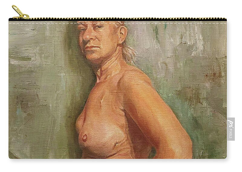 Figure Zip Pouch featuring the painting The Fighter by James Andrews
