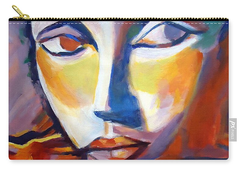 Contemporary Art Zip Pouch featuring the painting The flower by Helena Wierzbicki