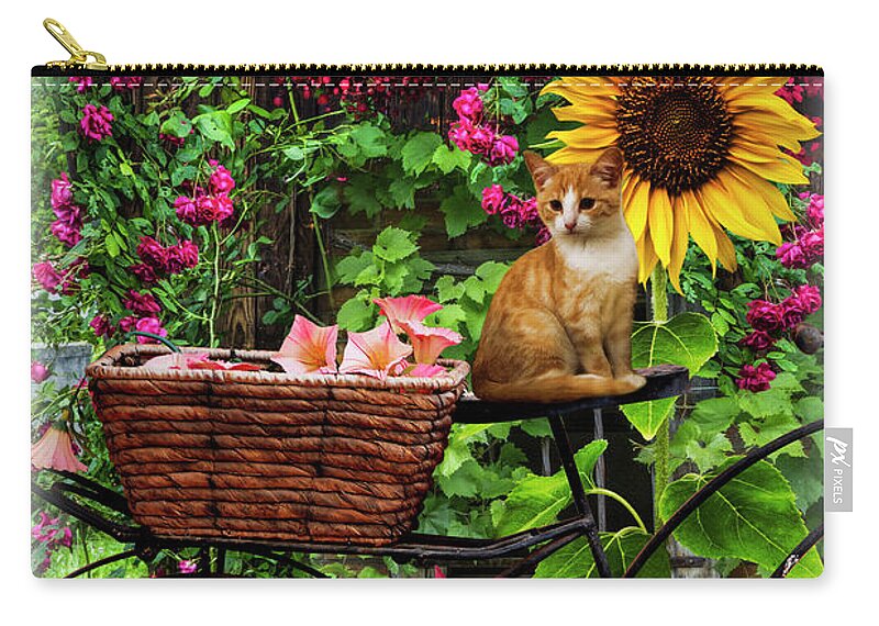 Barns Zip Pouch featuring the photograph The Garden Barn Bordered by Debra and Dave Vanderlaan