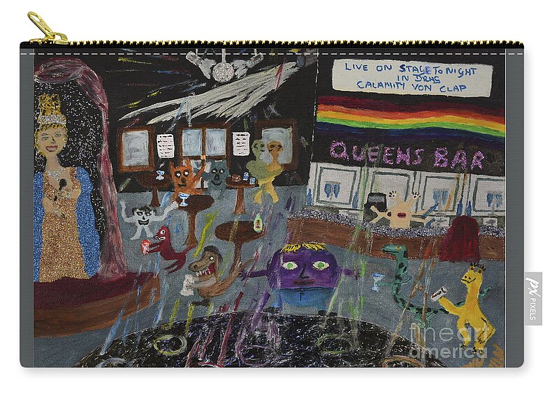 Lgbtq Carry-all Pouch featuring the painting The Gay scene is not what it once was by David Westwood