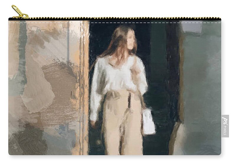 Portrait Zip Pouch featuring the painting The Glance by Gary Arnold