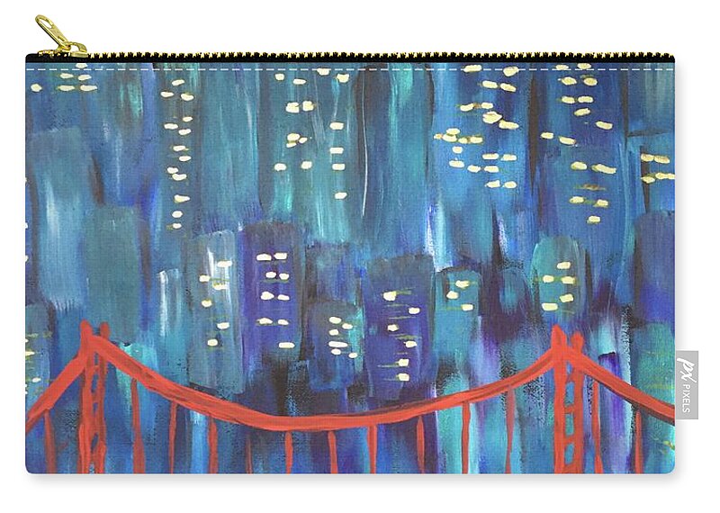 Cities Carry-all Pouch featuring the painting The Golden Gate by Debora Sanders