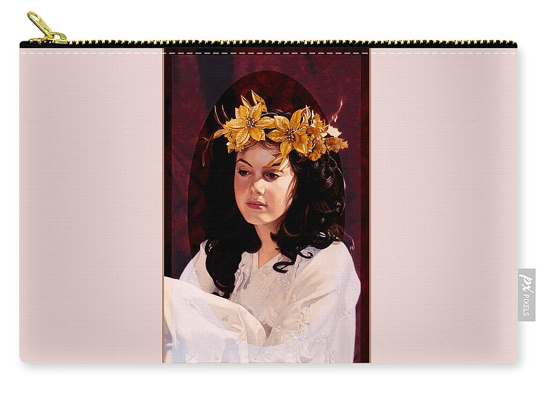Whelan Zip Pouch featuring the painting The Golden Wreath by Patrick Whelan