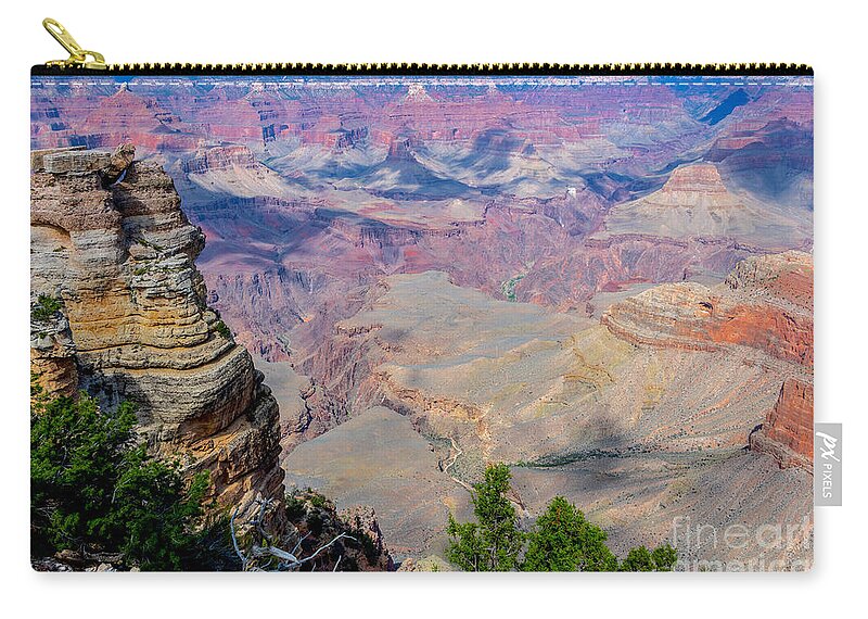 The Grand Canyon South Rim Carry-all Pouch featuring the digital art The Grand Canyon South Rim by Tammy Keyes