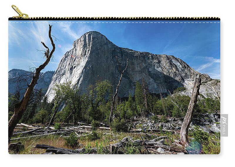 El Capitan Carry-all Pouch featuring the photograph The Gravity of El Cap by Kevin Suttlehan