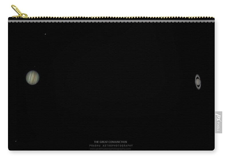  Zip Pouch featuring the photograph The Great Conjunction of Jupiter and Saturn by Prabhu Astrophotography