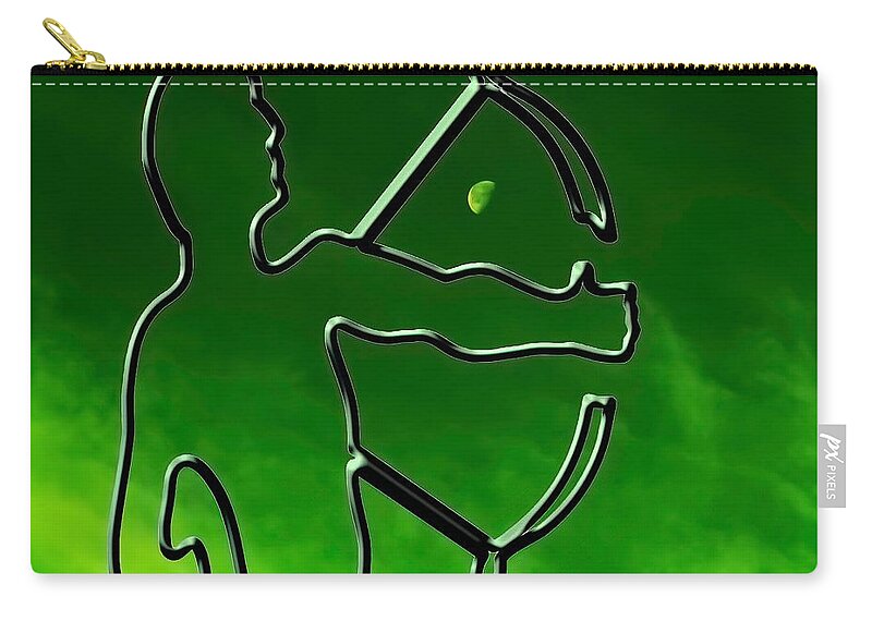 Myth Zip Pouch featuring the photograph The Green Archer by Judy Kennedy