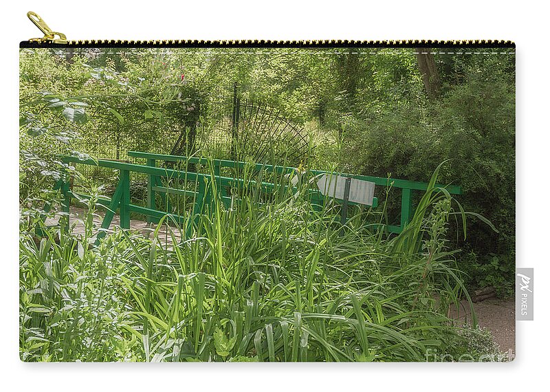 Monet Zip Pouch featuring the photograph The Green Bridge, Monet's Garden, Giverny, France by Elaine Teague