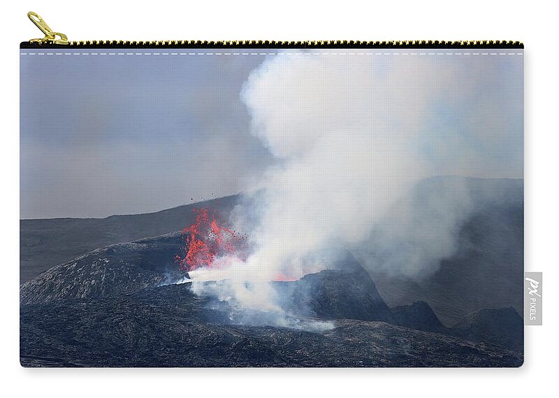 Volcano Zip Pouch featuring the photograph The growing shield by Christopher Mathews