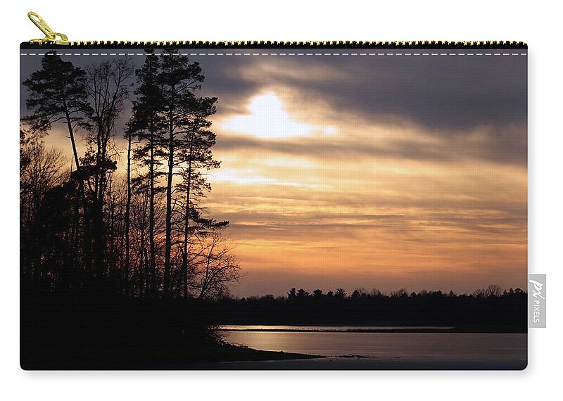 Landscape Zip Pouch featuring the photograph The Heavens Open on a Dark World by Mary Walchuck