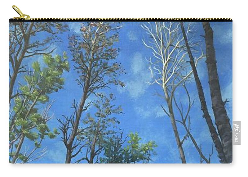 Trees Zip Pouch featuring the painting The Heights by Don Morgan