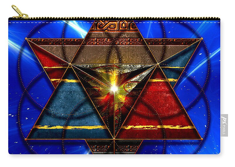 Sacred Geometry Zip Pouch featuring the digital art The Hidden One by Michael Damiani