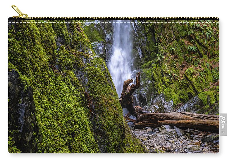 Waterfalls Zip Pouch featuring the photograph The Hidden Waterfalls by Bill Cubitt