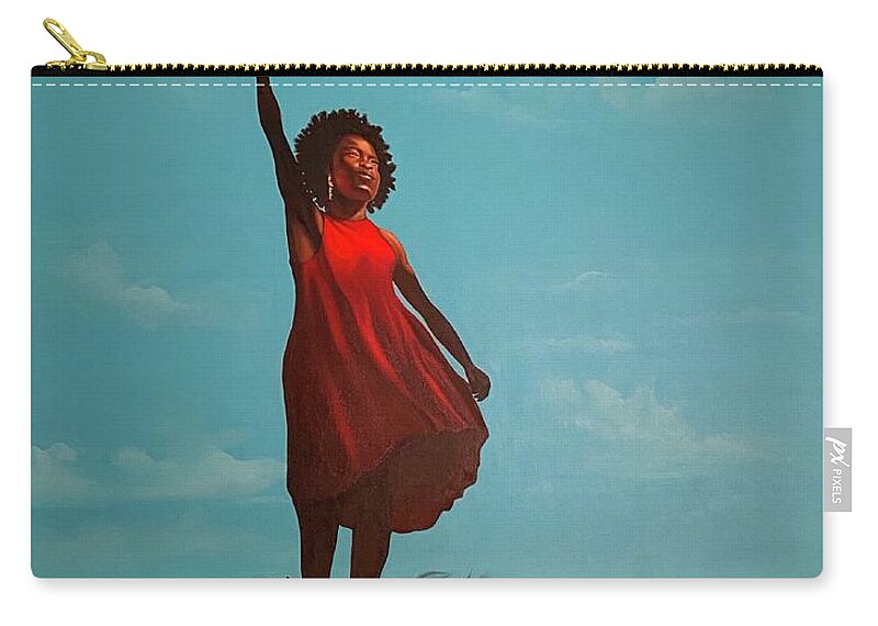 Amanda Zip Pouch featuring the painting The Hills we climb by Jerome White
