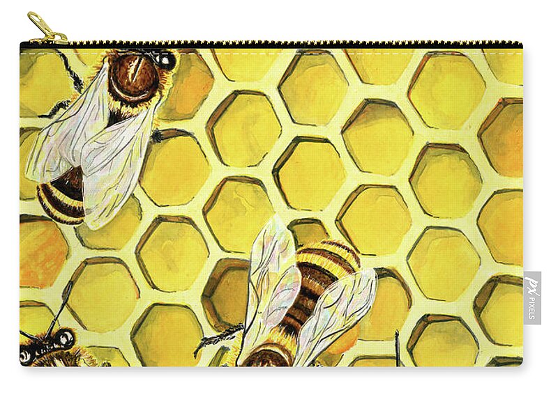 Honeybee Zip Pouch featuring the painting The Honeybee by Antony Galbraith