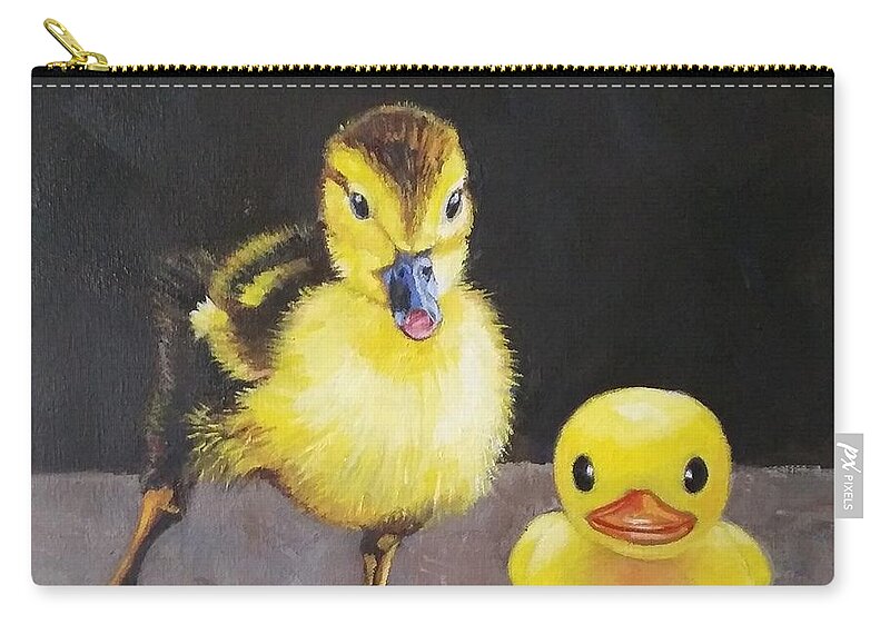 Duck Carry-all Pouch featuring the painting The Imposter by Jean Cormier