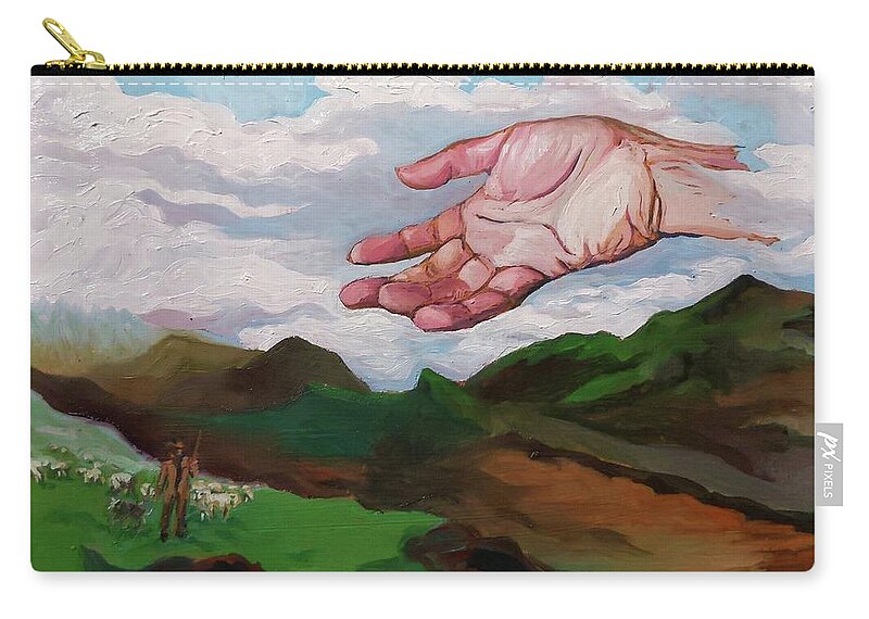 Invisible Zip Pouch featuring the painting The Invisible Hand by Joseph Demaree