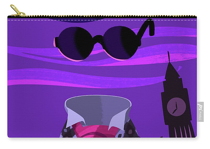 The Invisible Man Zip Pouch featuring the digital art The Invisible Man by Alan Bodner