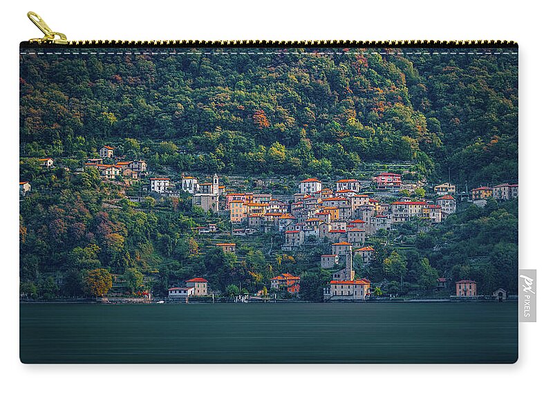 Bellagio Zip Pouch featuring the photograph The Italian Village by David Downs