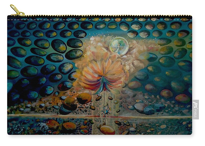 Pop-surrealism Carry-all Pouch featuring the painting The Itsy Bitsy Spider by Mindy Huntress