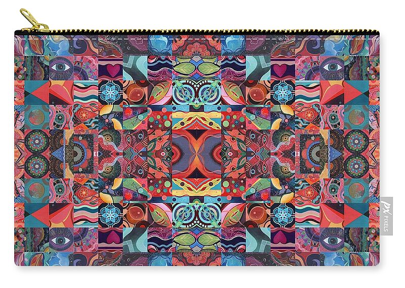 The Joy Of Design 64 Quadrupled 3 By Helena Tiainen Zip Pouch featuring the digital art The Joy of Design 64 Quadrupled 3 by Helena Tiainen