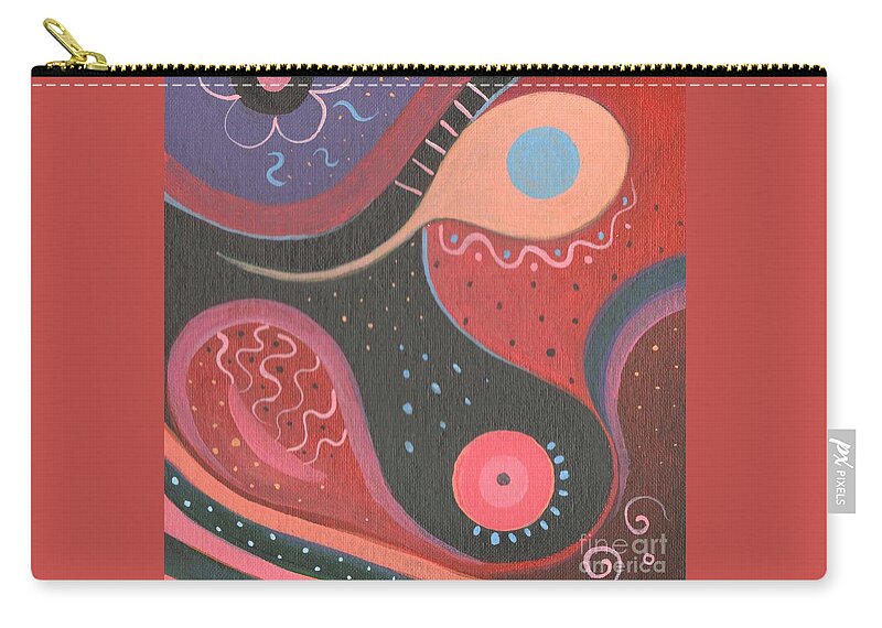 The Joy Of Design Lxviii Part 2 By Helena Tiainen Carry-all Pouch featuring the painting The Joy of Design LXVIII Part 2 by Helena Tiainen