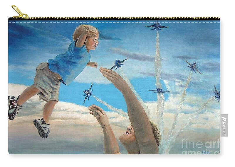 Play Zip Pouch featuring the painting The Joy of Flight by Merana Cadorette