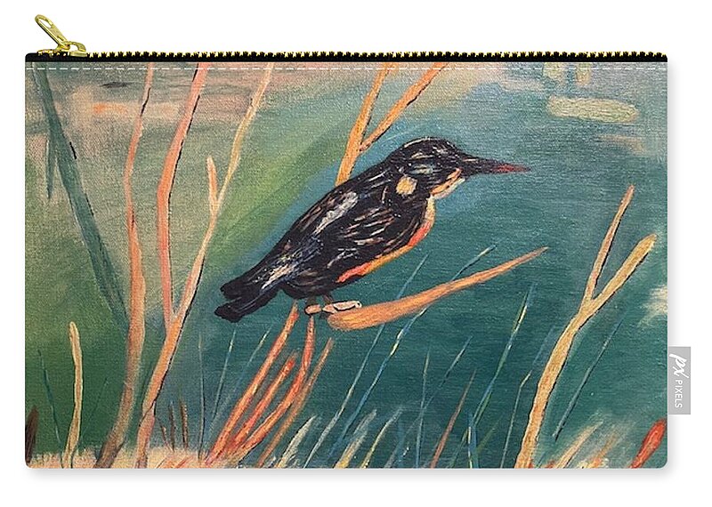 Van Gogh Zip Pouch featuring the painting The Kingfisher by Pour Your heART Out Artworks