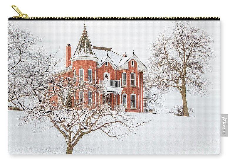 Gardens Zip Pouch featuring the photograph The Kitchen House in Winter by Marilyn Cornwell