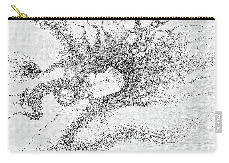 Storm Zip Pouch featuring the drawing The Kite by Franci Hepburn