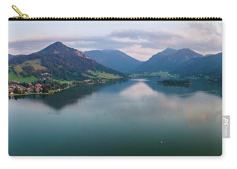 Alps Zip Pouch featuring the photograph The lake and the Alps by Hannes Cmarits