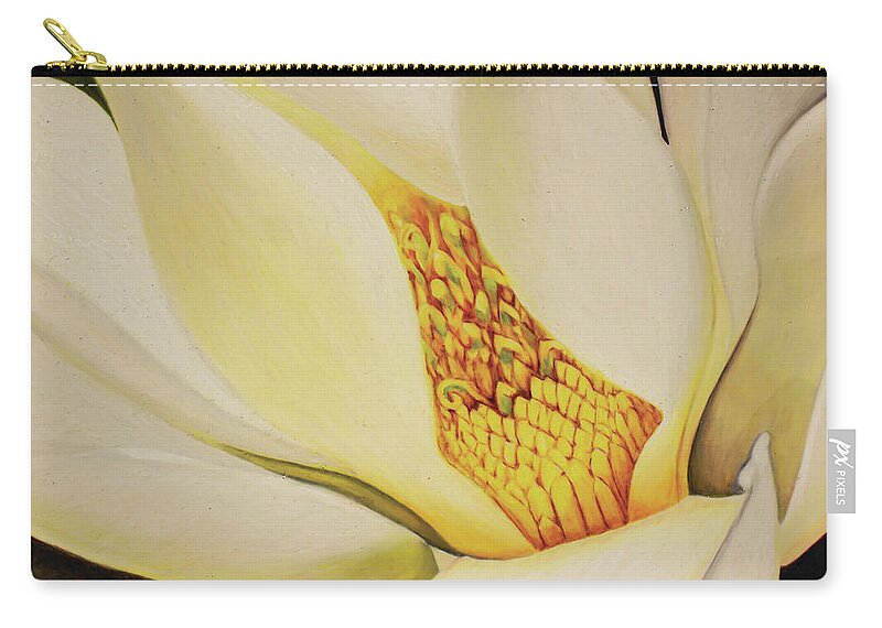 Magnolia Carry-all Pouch featuring the drawing The Last Magnolia by Kelly Speros