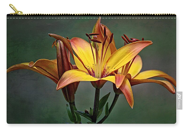 Red Zip Pouch featuring the photograph The Lily Bunch by Gaby Ethington
