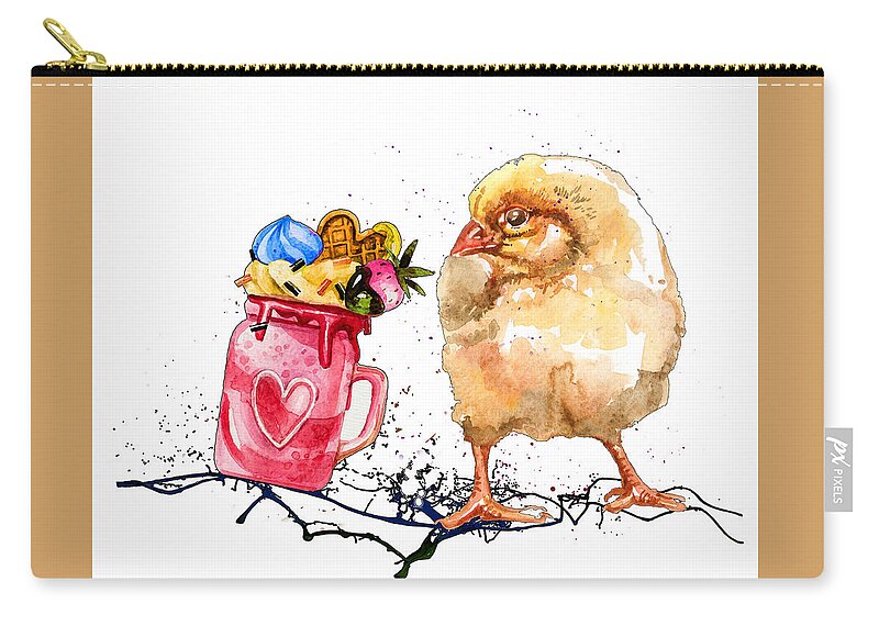 Food Zip Pouch featuring the painting The Little Gourmand 08 by Miki De Goodaboom