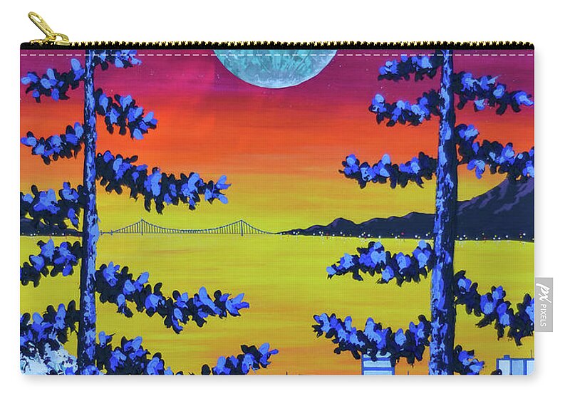 San Francisco Zip Pouch featuring the painting The Living Bay by Ashley Wright