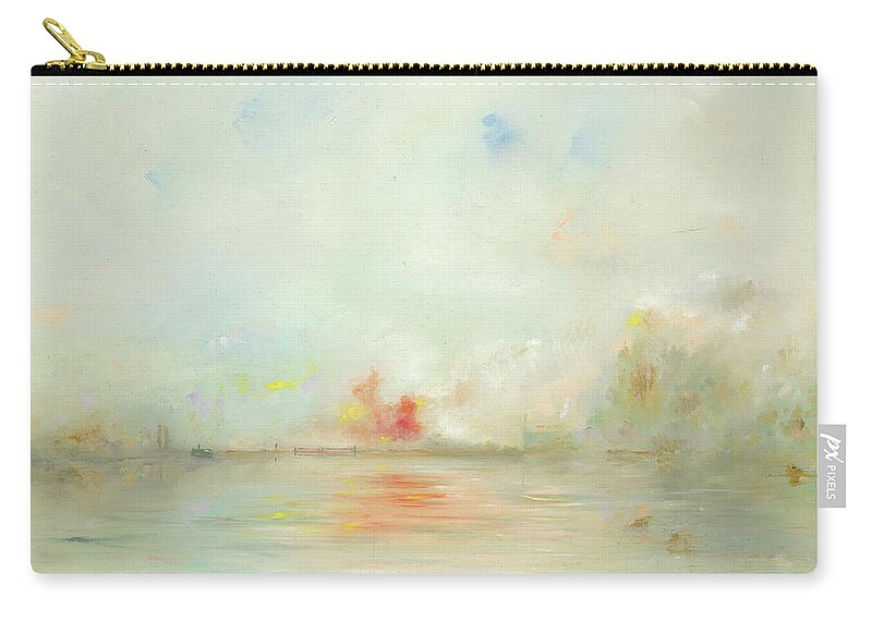 Lock Zip Pouch featuring the painting The Lock Keeper by Roger Clarke