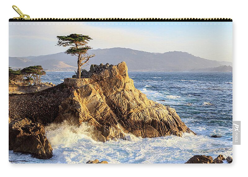 Ngc Zip Pouch featuring the photograph The Lone Cypress by Robert Carter