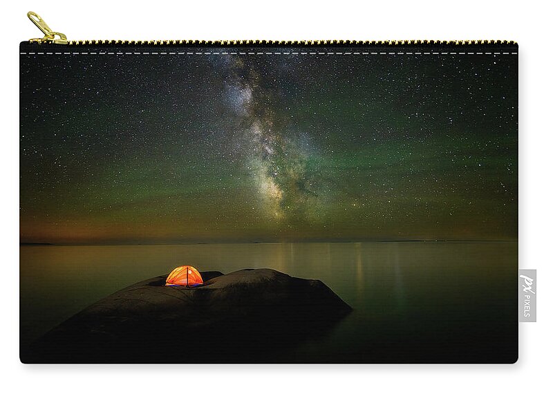 The Milky Way Zip Pouch featuring the photograph The Lonely Planet by Henry w Liu