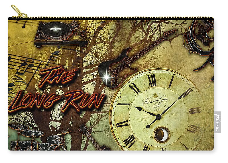 The Long Run Zip Pouch featuring the digital art The Long Run by Michael Damiani