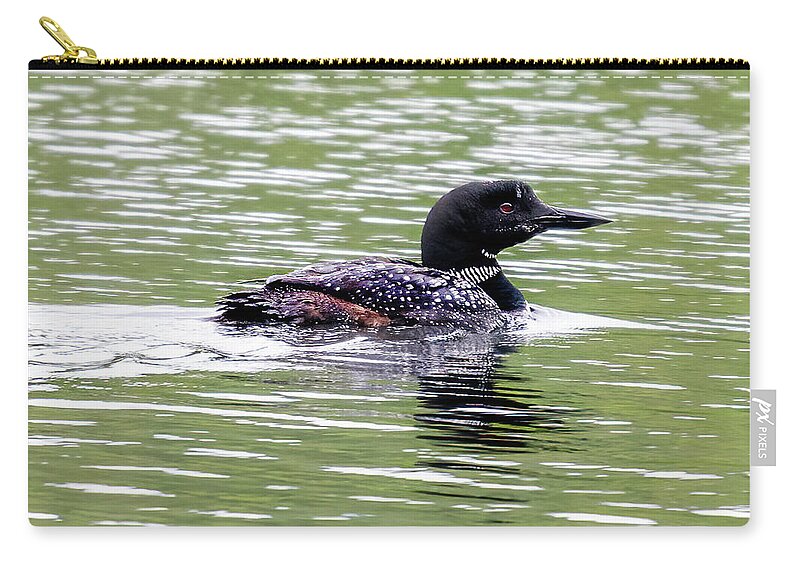 Loon Carry-all Pouch featuring the photograph The Loon in the Morning by Regina Muscarella