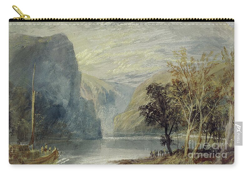 The Lorelei Rock Zip Pouch featuring the painting The Lorelei Rock, 1817 by Joseph Mallord William Turner