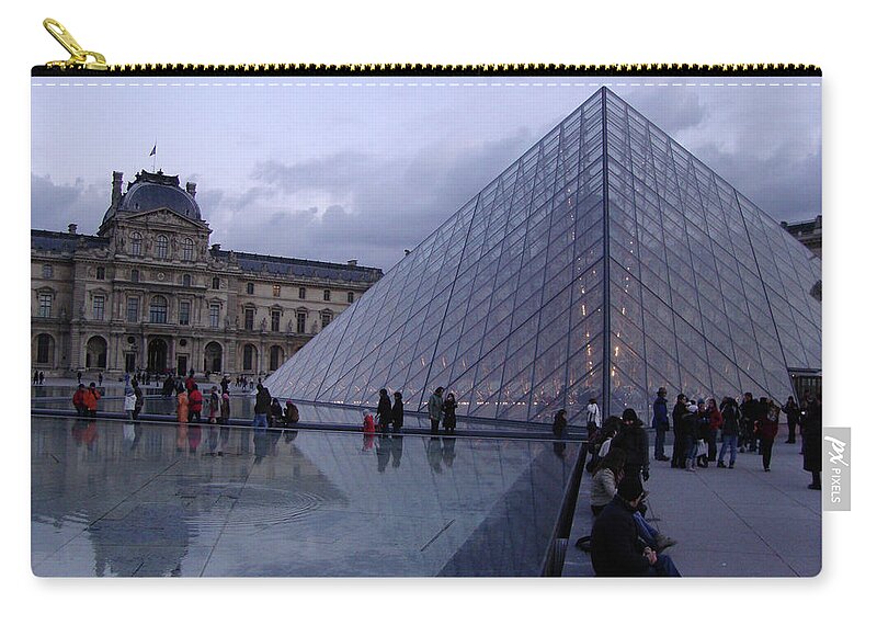 France Zip Pouch featuring the photograph The Louvre by Roxy Rich