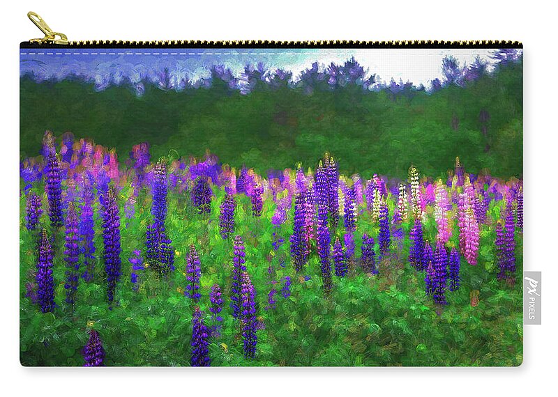 Lupine Zip Pouch featuring the photograph The Lupine Stand by Wayne King