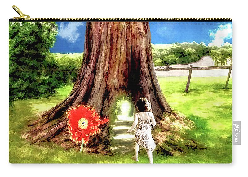 Children Zip Pouch featuring the digital art The Magic Tree by Pennie McCracken