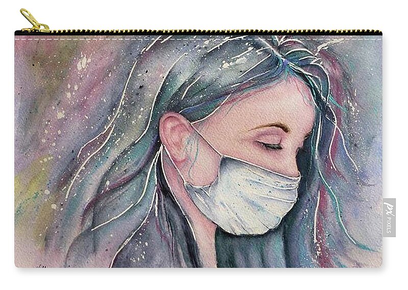 Fashion Zip Pouch featuring the painting The Mask by Kelly Mills