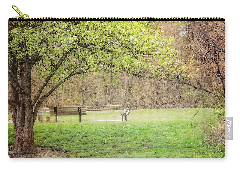 Park Zip Pouch featuring the photograph The Meeting Place by Susan Hope Finley