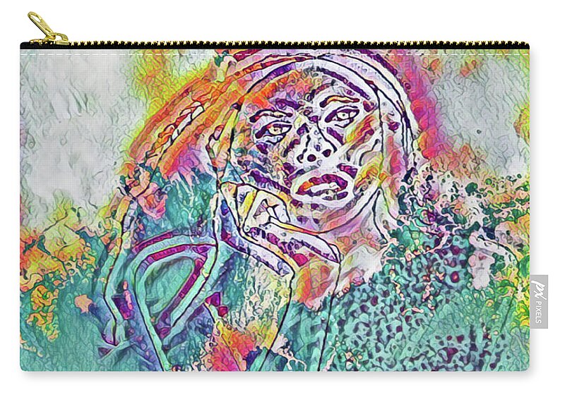 The Mermaid Of Mercury Zip Pouch featuring the digital art The Mermaid of Mercury by Christina Rick