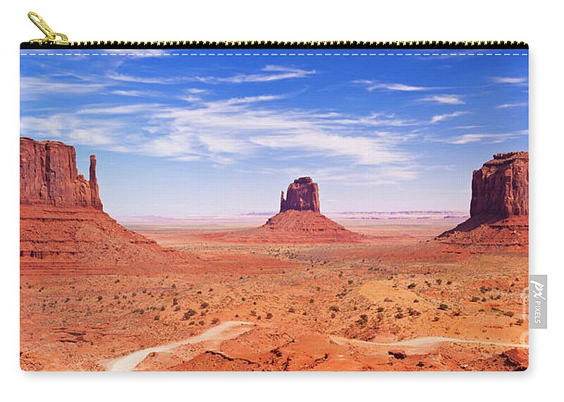 Monument Valley Zip Pouch featuring the photograph The Mittens, Monument Valley, Arizona, USA by Neale And Judith Clark