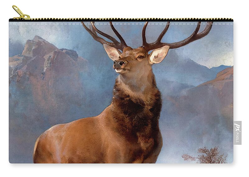 The Monarch Of The Glen Zip Pouch featuring the painting The Monarch of the Glen by Sir Edwin Henry Landseer