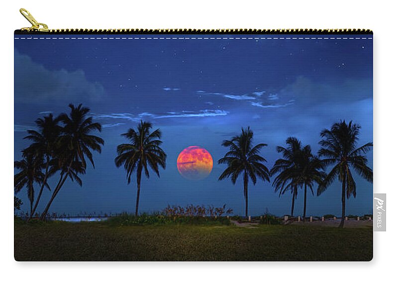 Moon Zip Pouch featuring the photograph The Moon Was Yellow by Mark Andrew Thomas